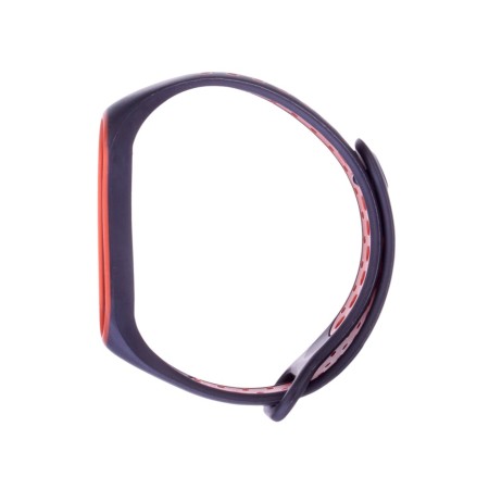 Luazon strap for fitness bracelet Mi Band 5/6/7, with perforation, black and red-1