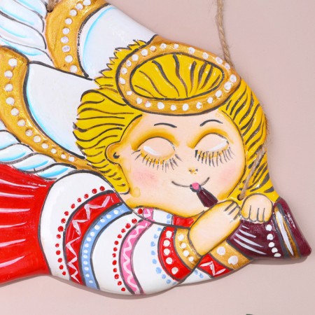 Souvenir "Angel with a pipe", 11 cm, Mayolik-4