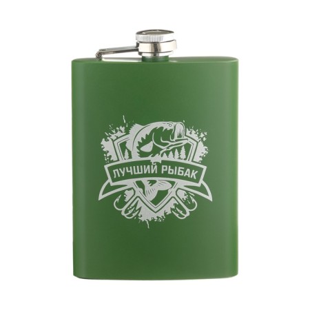Finding flask "Rybak", stainless steel, gift, army, 240 ml-1