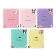 Тетрадь 18 листов в клетку Kuromi+My Melody, обложка мелованный картон, ВД-лак, белизна 92%, блок 60 г/м2, МИКС