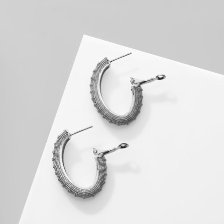 Earrings Metal "Bohemia" sunrise mini, color silver-3