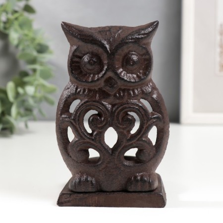 Cast iron candle for 1 candle "Little Eagle owl" 10.5x8x6.5 cm-1