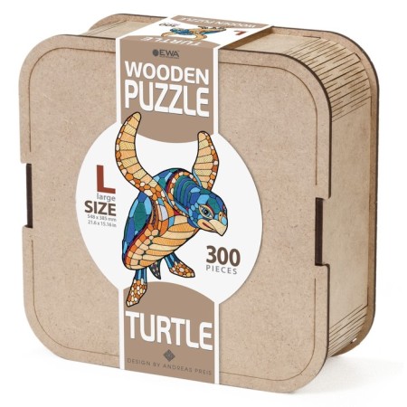 Wooden, curly puzzle Ewa sea turtle-7