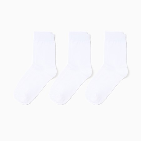 Set of male socks (3 pairs), white color, size 27-29