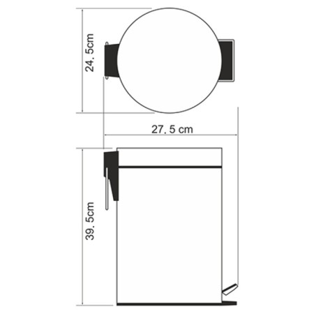 Garbage bucket, 12 l, with a pedal-1