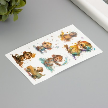 Tattoo on the body phosphorus with sparkles "Monkey" 7.5x12 cm-1
