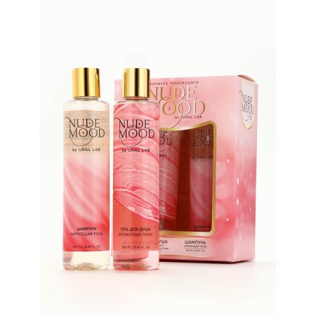 Gift set Ural Lab: shower gel and hair shampoo, 2x250 ml, rose and peony aroma-1