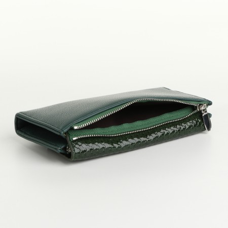Women's wallet on magnets, green color-3