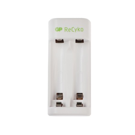 GP E211 charger, for 2xa/AAA batteries, white