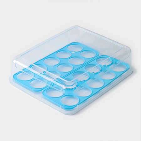 Egg storage container, 20 cells, 27.5 × 22 × 7 cm, color mix-7