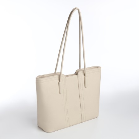 Bag Female Tout with zipper, milk color-1