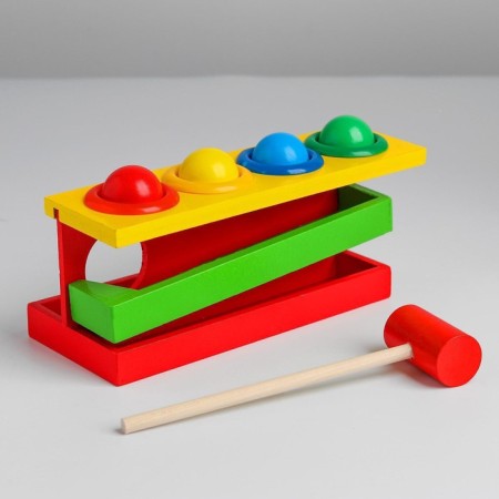 Putting on a rectangular base with 4 balls, descent and hammer