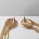 Earrings hanging "disk" with chains, white color in gold