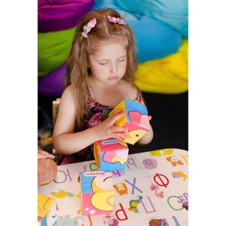 Soft cubes "Beasts", 4 pcs, 8 x 8 cm, according to the Montessori methodology-7