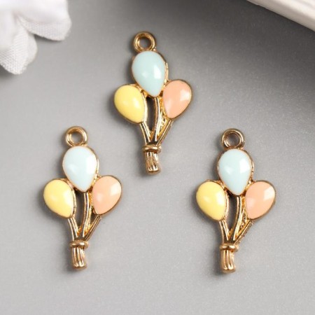 Decor for creativity metal, enamel "balloons" gold 2.3x1.3 cm