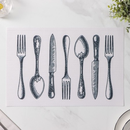 Set of serving napkins on the table "Serving", 4 pcs, 30 × 45 cm, white color-4