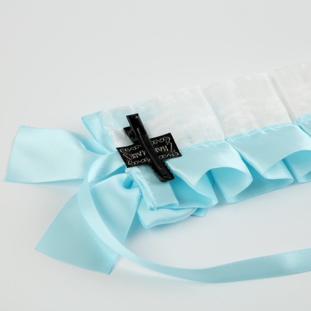 Lolita carnival bandage, blue color with white lace-5