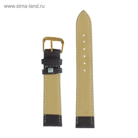 Solomon watch strap, 18 mm, genuine leather, L-20 cm, brown with embossing-2