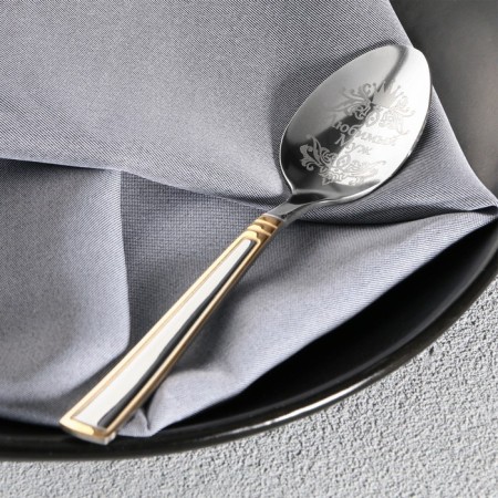 A teaspoon spoon with an engraving “beloved husband”, in a gift box, 3 x 14 cm.-3