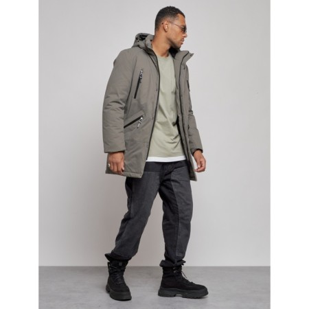 Extensive male winter park, size 56, gray color-2