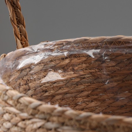 Kashpo wicker "Kenya" round with handles, 25.5x25x23 cm, natural-4