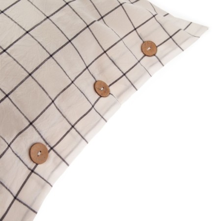 Set of pillowcases Ethel 50*70 cm - 2 pcs, "cage", color white/blue, greedy cotton, 140g/m2-2