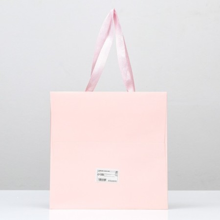 Crafts with a square bottom and window 25 x 25 x 25 cm pink, 1pc-1