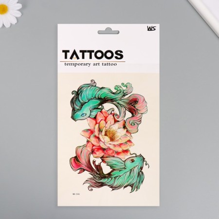 Tattoo on the body color "delicate fish" 26.1x14.6 cm