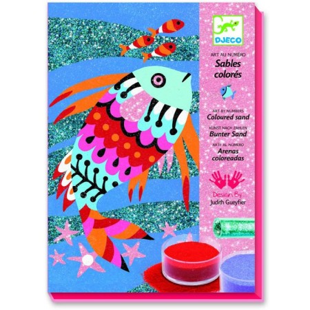 Picture with sand "Rainbow fish" 11 flowers of sand