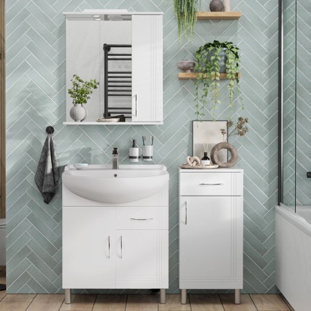 Cabinet-mirror suspended SANSTAR "Volga 70" White-4
