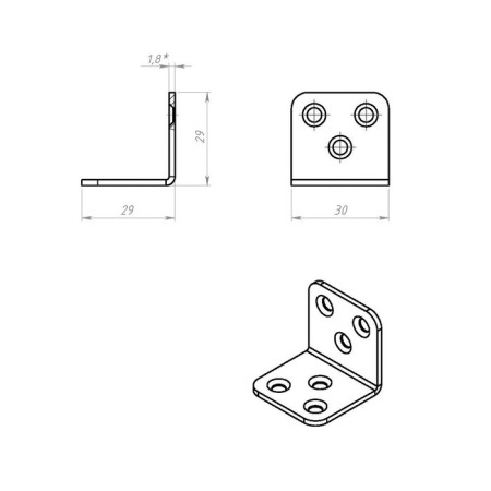 Furniture corner 30x30 zinc, 500 pcs.-1