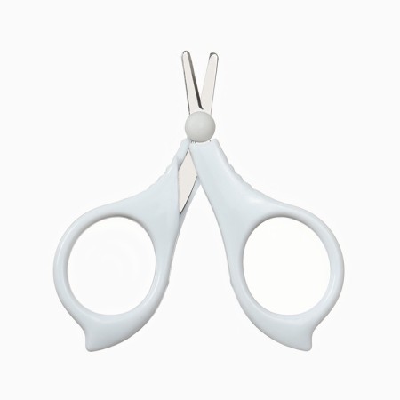 Children's scissors, manicure, with a cap, white color-1