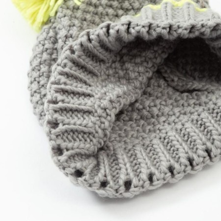 Minaku hat with pompom and gateway, gray color, size 52-54-1