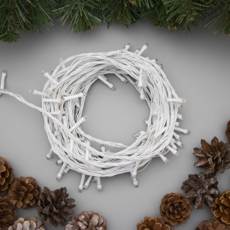 Garland “thread” 10 m, IP20, white thread, 100 LED, white glow, 8 modes, 220 V-2