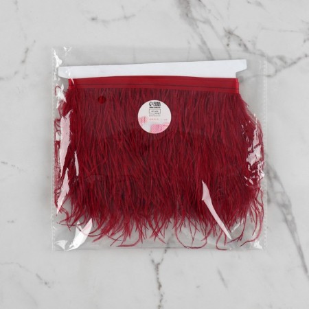 Braid with ostrich feathers, 8-10 cm, 5 ± 0.5 m, burgundy color-4