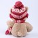 Soft toy "Little Friend", New Year's bear in a hat and scarf, pink color