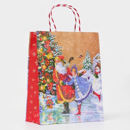 Gift package "Santa Claus and Snow Maiden" 26 x 32 x 12 cm