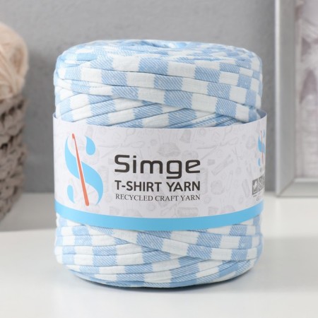 Knitted yarn secondary 90% cotton, 10% p/e, 100m/450 ± 50 g (blue-blue strip)