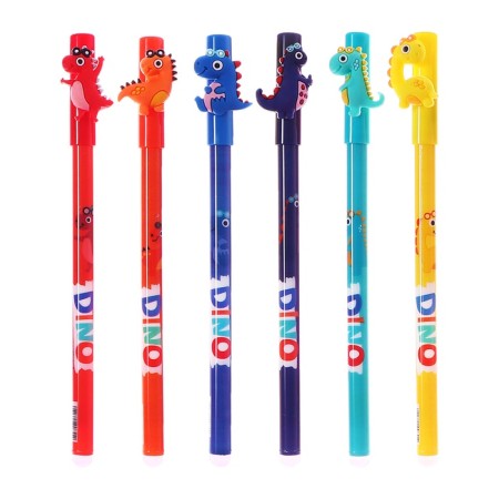 Gel handle 0.5 mm, with erased ink, blue, barcode on a piece, mix dino-1