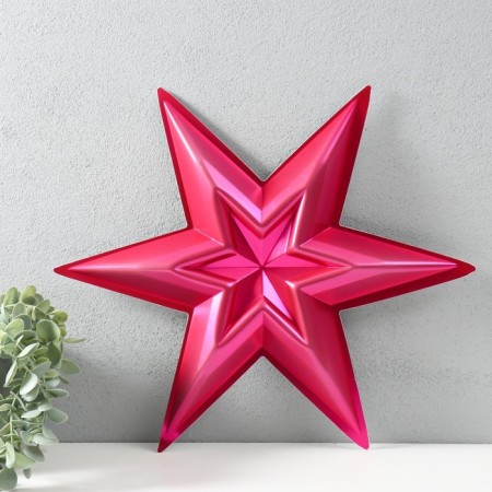 Figure "Star in the Star" Small red metallic, half, 34x39 cm-2