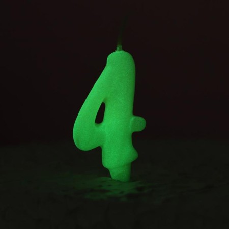 Candle for the cake number "Luminescent", 5.5 cm, number "4"-1