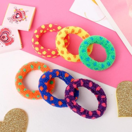 Hair elastic band "Tender" (set of 6 pcs) peas, mix-1