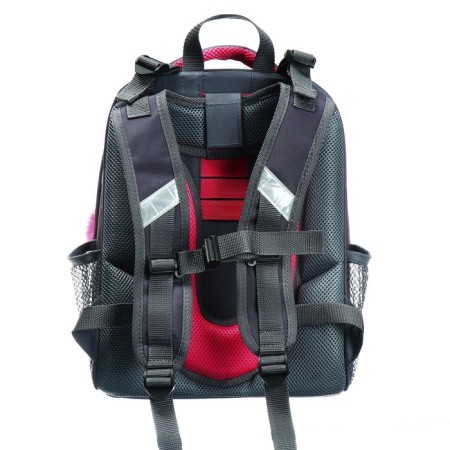 School backpack 38 x 30 x 16 cm, ergonomic back, stavia "anime with a toy, gray-4