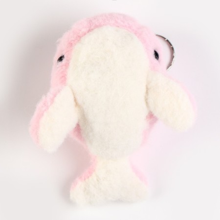 Soft toy "Kit" on a key fob, 11 cm, pink color-3