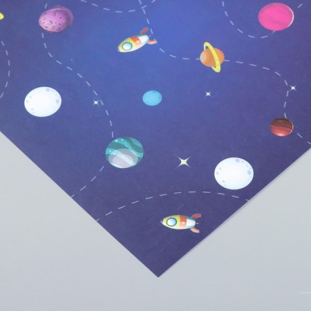 Scrapbooking paper "Traveling into space" density 180 g 30.5x32 cm-2