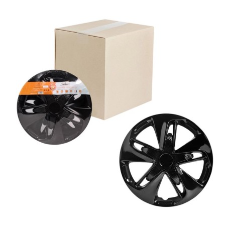 Wheel caps 15 "Super Astra", Black Gloss, Carbon, Compl. 2pcs. (AWCC-15-27