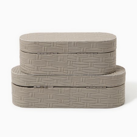 The casket for jewelry "weaving" eco -leather, set 2 pcs.-2