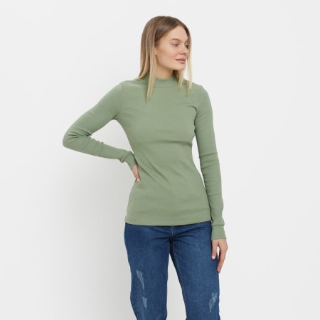 Female turtleneck, green color, size 50