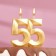 Candle in the cake jubilee "line", number 55, gold metallic, 6.5 cm