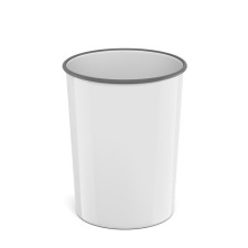 Basket for papers and garbage 13.5 liters Erichkrause Classic, plastic, cast, white